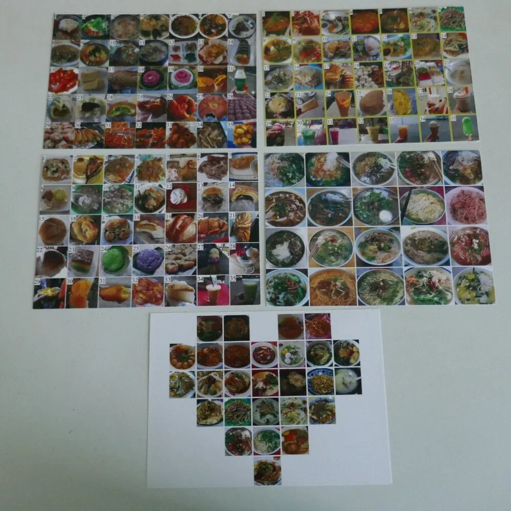 set of 5 Asian street foods 5x7 collage prints